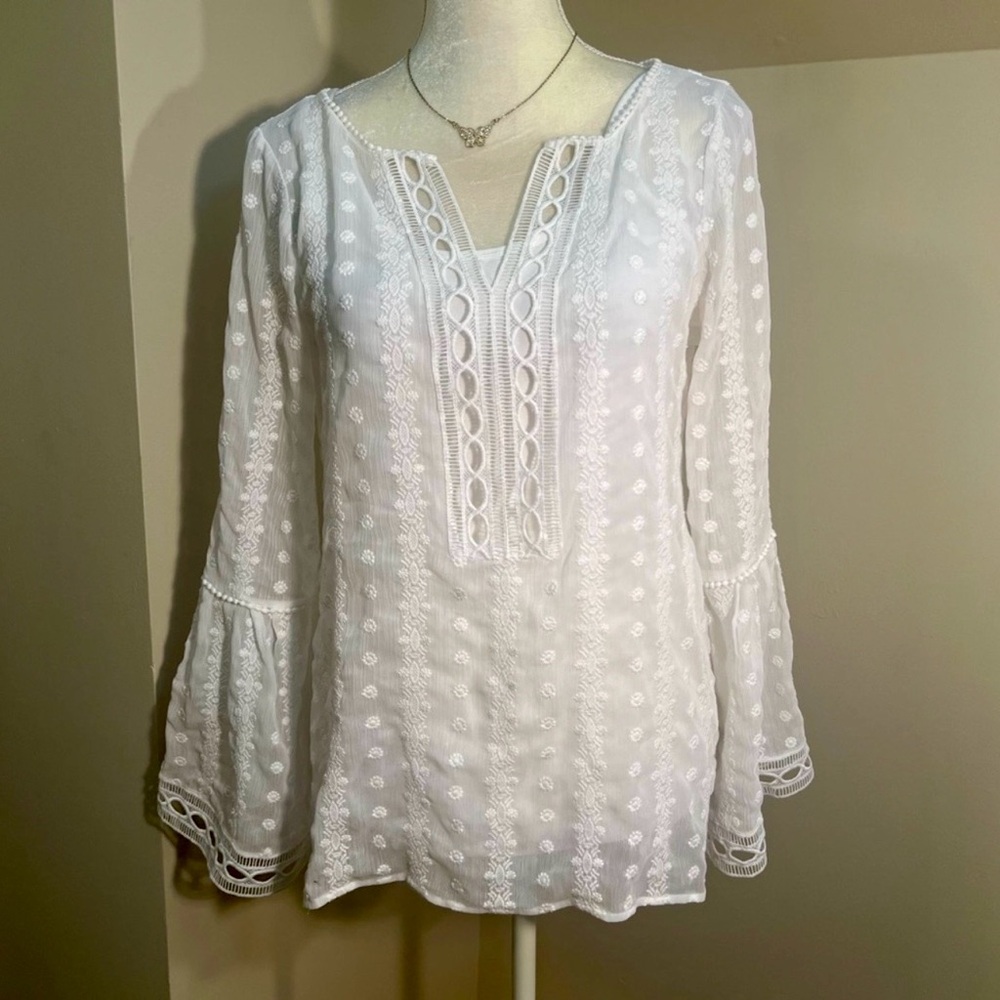 WHBM Embroidered Top